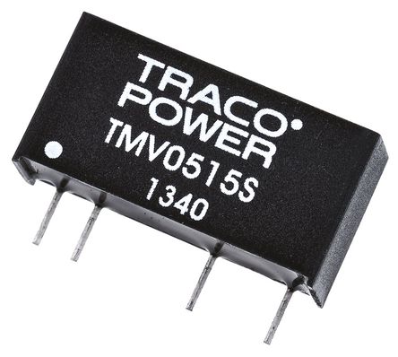TRACOPOWER - TMV 0515S - TRACOPOWER TMV ϵ 1W ʽֱ-ֱת TMV 0515S, 4.5  5.5 V ֱ, 15V dc, 65mA, 3kV dcѹ, 78%Ч, SIP 7װ		