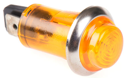 CAMDENBOSS - IND504203-240-T/AMB - CAMDENBOSS IND504203-240-T/AMB 11.5 mm ͹ ɫ neon ָʾ, ӽӶ, 13mmװ׳ߴ, 240 V		