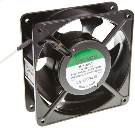 Sunon - SP100A/1123XBL.GN - Sunon SP ϵ 20W 115 V   SP100A/1123XBL.GN, 199m3/h, 3150rpm, 120 x 120 x 38mm		