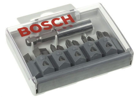 Bosch - 2607001923 - Bosch 12件装 PH1；PH2 (x2)；PH3；PZ1；PZ2 (x2)；PZ3；一字：0.6 x 4.5；0.8 x 5.5；1.2 x 8 混合螺丝刀刀头套件 2607001923		