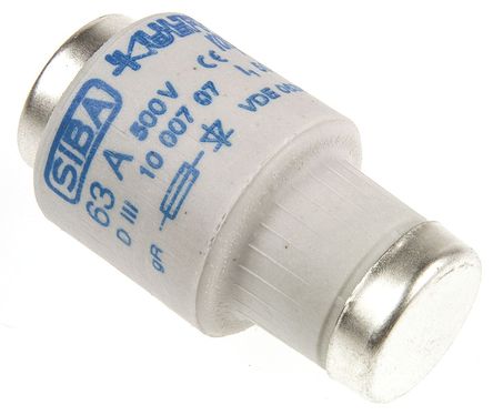 SIBA - 10-007-07/63A - SIBA 63A DIIIߴ gR Diazed ۶ 10-007-07/63A, E33, 500V ac		
