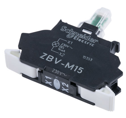 Schneider Electric - ZBVM15 - Schneider Electric XB4 XB5 ϵ  ZBVM15, 230 V, ɫ LED, ʽɼнӶ		