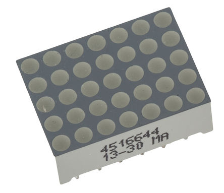 Kingbright - TC07-11EWA - Kingbright TC07 ϵ 1ַ  7 x 5 ɫ LED ʾ TC07-11EWA, 8.2 mcd, 17.2mmַ, ͨװװ		