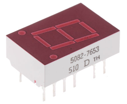 Broadcom - 5082-7653-DE000 - Broadcom 1ַ 7  ɫ LED  5082-7653-DE000, 1.1 mcd, ҲС, 10.9mmַ, ͨװװ		