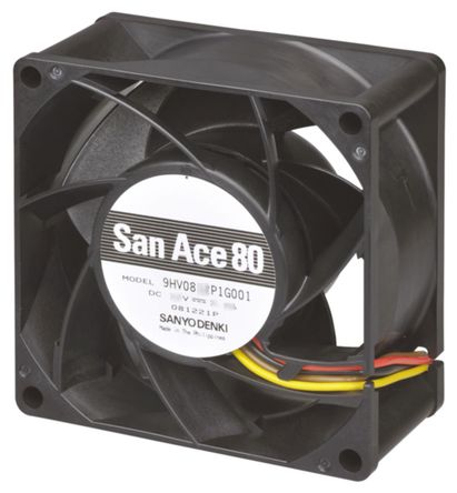 Sanyo Denki - 9HV0848P1G001 - Sanyo Denki HV ϵ 40.8W 48 V ֱ  9HV0848P1G001, 222m3/h, 14900rpm, 80 x 80 x 38mm		