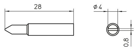 Weller - T0054485310 - Weller XNT ϵ XNT D, 4 mm ֱ ͷ, ʹWXP65 & WP65 		