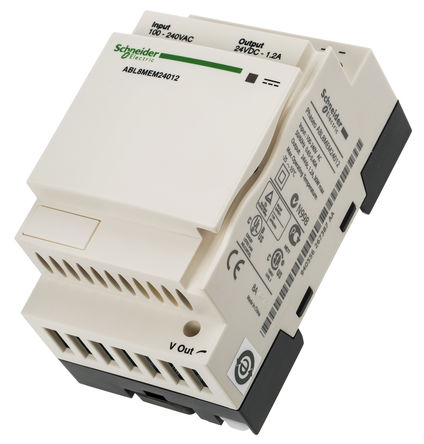 Schneider Electric - ABL8MEM24012 - Schneider Electric 30W ģʽ DIN 尲װԴ ABL8MEM24012, 82%Ч, 264V ac, 1.2A, 28.8V dc 24V dc/		