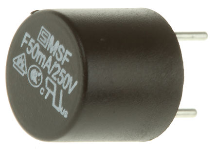 Schurter - 0034.6001 - Schurter 50mA  ߵ PCB ̶۶ 0034.6001, F۶ٶ, 250V ac, 8.5mmֱ, 8.5mm		