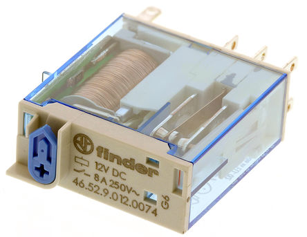 Finder - 46.52.9.012.0074 - Finder 46.52.9.012.0074 ˫˫ PCB װ Ǳ̵, 8 A, 12V dc		