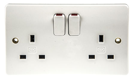 MK - K2747 WHI - MK Logic Plus ϵ IP2XD 2 MK ɫ ؼȩ G  - Ӣʽ Դ K2747 WHI, 迪, 13A, 230V ac		