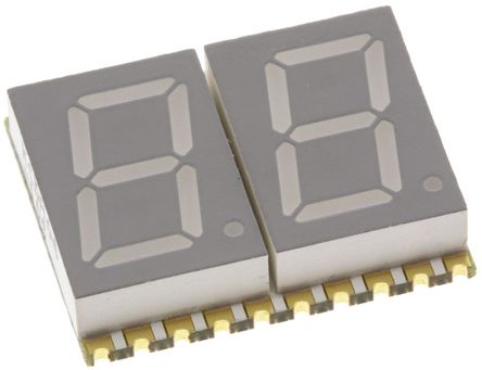 Kingbright - KCDA04-105 - Kingbright 2ַ 7  ɫ LED  KCDA04-105, 27 mcd, ҲС, 10.2mmַ, 氲װ		