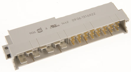 Harting - 09061316922 - Harting 09 06 ϵ 2/3  24 + 7 · 2.54 mm, 5.08 mm, 10.16 mm ھ ֱ DIN 41612 ͷ 09061316922, MH C2ȼ, Ӷ˽, 6A		