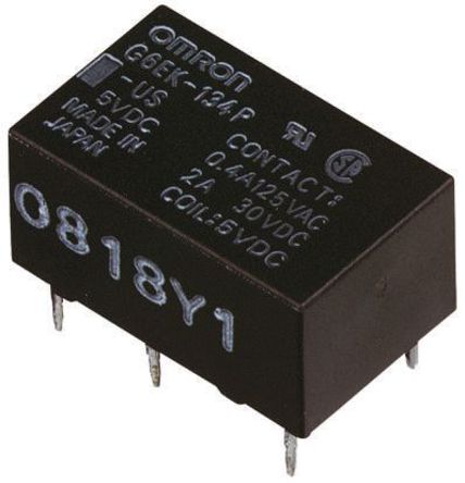 Omron - G6EK134PSTUS5DC - Omron G6EK134PSTUS5DC ˫ PCB װ ̵, 5V dc, źӦ		
