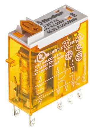 Finder - 46.52.8.024.0040 - Finder 46.52.8.024.0040 ˫˫ ʽ Ǳ̵, 8 A, 24V ac		