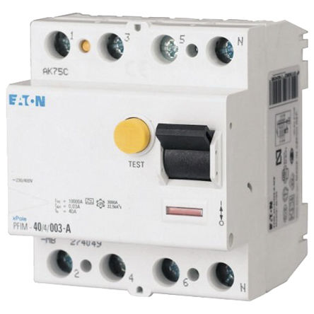 Eaton - PFIM-63/4/03-A-MW - Eaton PFIM 4P 63 A ˲ʱ RCD PFIM-63/4/03-A-MW, 300mAբ, DIN찲װ		