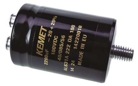 KEMET - ALS31A222DA100 - KEMET ALS31 ϵ 100 V ֱ 2200F װ  ALS31A222DA100, 20%ݲ, 69m(ֵ), +85C,  - ݶ߶ӣװ		