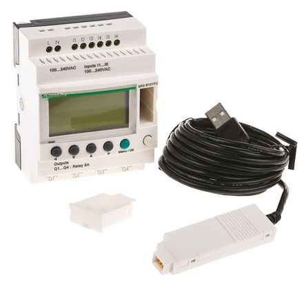 Schneider Electric - SR3PACKFU - Schneider Electric Zelio Logic 2 ϵ PLC CPU SR3PACKFU, 10 I/O ˿, DIN찲װ, 100  240 V 		
