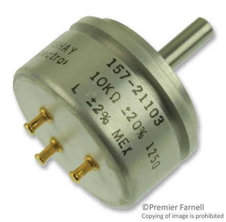 Vishay - 157-21103 - Vishay 157 ϵ 10k 20%  ϵλ 157-21103, 1W, 3.17 mm ֱ, 600ppm/C, ŷװ		