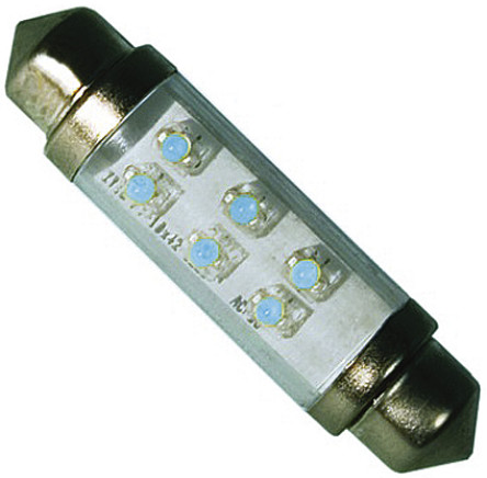 JKL Components - LE-0603-04B - JKL Components 蓝色光 尖浪形 LED 车灯 LE-0603-04B, 43 mm长 10.5mm直径, 24 V 直流 12 mA, 2 lm		