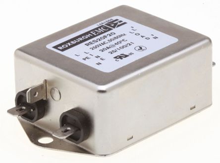 Roxburgh EMC - RES20F20 - Roxburgh EMC RES20 ϵ 20A 250 V , DC to 400Hz ̰װ RFI ˲ RES20F20, Fast-OnӶ		