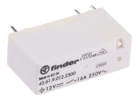 Finder - 43.61.9.012.2300 - Finder 43.61.9.012.2300  PCB װ Ǳ̵, 12V dc		