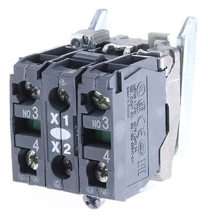 Schneider Electric - ZB4BW0B13 - Schneider Electric XB4 ϵ Ӵ ZB4BW0B13, 2 , 24 V /ֱ, ɫ LED, ݶӶ		