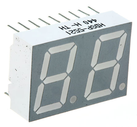 Broadcom - HDSP-5521-GH000 - Broadcom 2ַ 7  ɫ LED  HDSP-5521-GH000, 3.7 mcd, ҲС, 14.22mmַ, ͨװװ		