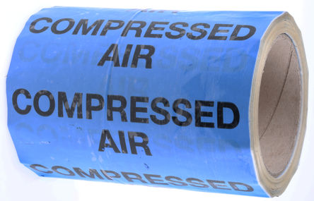 Signs & Labels - PIT44 - Signs & Labels ɫ PPϩ ܵʶ, ԤӡCompressed Air, 150mm x33m		