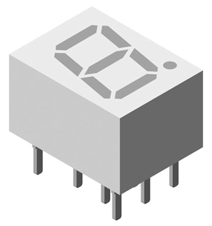 Vishay - TDSG1150 - Vishay 1ַ 7  ɫ LED  TDSG1150, 6 mcd, 7mmַ, ͨװװ		