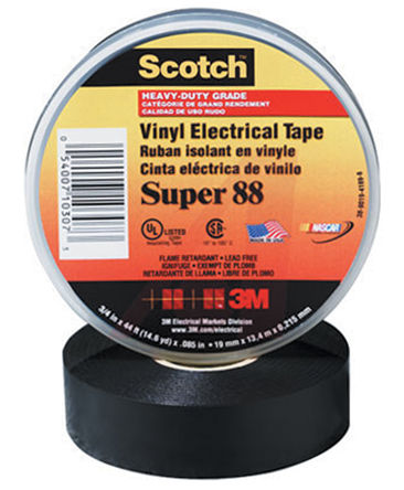 3M - 88-SUPER-3/4X66FT - 3M 3M? Super 88 ɫ ϩ Ե 88-SUPER-3/4X66FT, 3000Vѹ, 20m x 19mm x 0.21mm		