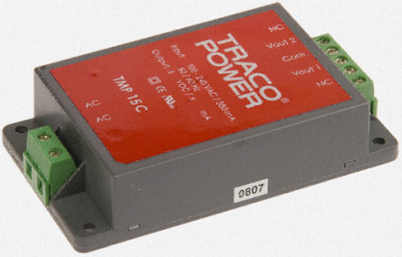 TRACOPOWER - TMP 15148C - TRACOPOWER 15W  ǶʽģʽԴ SMPS TMP 15148C, 120  370 V dc, 85  264 V ac, 48V dc, 310mA, 79%Ч		
