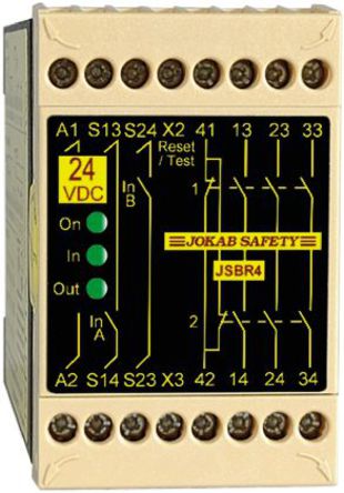 ABB Jokab - 2TLJ010002R0300 - ABB Jokab JSBR4 ϵ ˫ͨ ȫ̵ 2TLJ010002R0300, 48 V Դ, 4 ȫ		