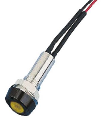 Oxley - STR/LH/8/12/FL30/YW - Oxley STR/LH/8/12/FL30/YW  ɫ LED ָʾ, ߽Ӷ, 8mmװ׳ߴ, 12 V		