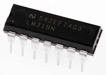 Texas Instruments - LM319N/NOPB - Texas Instruments LM319N/NOPB 2ͨ Ƚ, ·缫, 0.08s, ֵԴѹ, 14 MDIPװ		