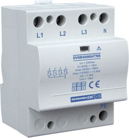 Roxburgh EMC - DVSB400654TNS - Roxburgh EMC DVSB ϵ 320 V 420 V  20kA  DVSB400654TNS, DIN 찲װ, 72 x 70 x 90mm		