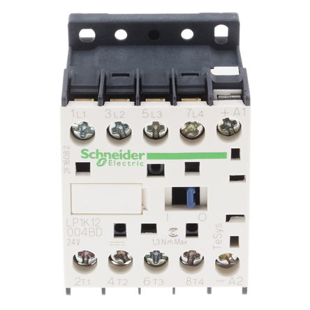 Schneider Electric - LP1K12004BD - Schneider Electric TeSys K LP1K ϵ Ӵ LP1K12004BD, 4 , 20 A, 24 V ֱȦ		