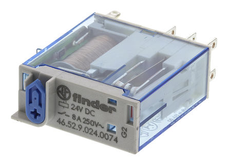 Finder - 46.52.9.024.0074 - Finder T40B45 ˫˫ PCB װ Ǳ̵, 24V dc		