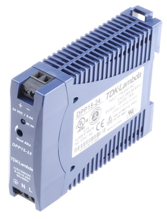 TDK-Lambda - DPP15-24 - TDK-Lambda 15W ģʽ DIN 尲װԴ DPP15-24, 81%Ч, 264V ac, 630mA, 24V dc 24V dc/		