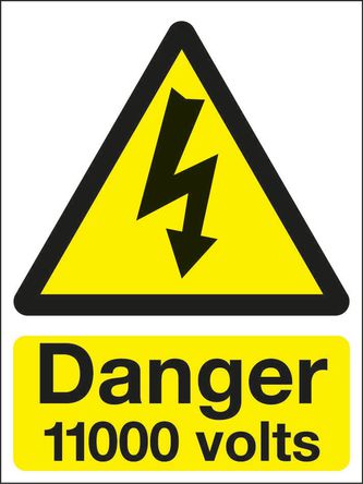 Signs & Labels - W54A/S - Signs & Labels W54A/S 5װ ɫ/ɫ Ӣ  ϩ Σվǩ “Σ 11000 V“, 150 x 200mm		