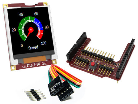 4D Systems - SK-144G2-AR - 4D Systems Goldelox ϵ 1.44in TFT ʾ, 128 x 128pixels ֱ, LED UART ӿ		