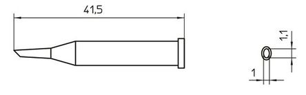 Weller - T0054473999 - Weller XT ϵ XT GW3, 41.5 x 0.9 x 0.8 mm  ͷ, ʹWP120 WXP120 		