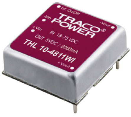 TRACOPOWER - THL 10-4810WI - TRACOPOWER THL 10WI ϵ 10W ʽֱ-ֱת THL 10-4810WI, 18  75 V ֱ, 3.3V dc, 2.2A, 1.5kV dcѹ, 85%Ч		