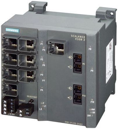 Siemens - 6GK5308-2FL10-2AA3 - Siemens 6GK5308 ϵ ģ 6GK5308-2FL10-2AA3, 100 mA, 24 V ֱ, 125 x 120 x 123 mm		