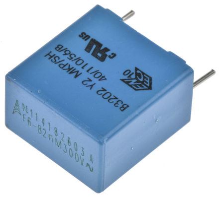 EPCOS - B32022A3823M000 - EPCOS B32021 ϵ 82nF ۱ϩ (PP) B32022A3823M000, 20%, 1.5 kV ֱ300 V 		
