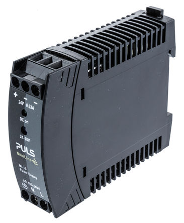 PULS - ML15.241 - PULS 15W ģʽ DIN 尲װԴ ML15.241, 85 %, 85.1 %, 86.1 %Ч, 240V ac, 630mA, 28V dc 24V dc/		