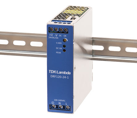 TDK-Lambda - DRF-120-24-1/HL - TDK-Lambda DRF ϵ 120W DIN Դ DRF-120-24-1/HL, 91%Ч, 264V ac, 5A, 28V dc 24V dc/		