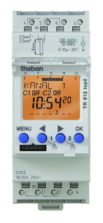 Theben / Timeguard - TR 612 TOP 2 - Theben / Timeguard 2ͨ DIN 쿪 TR 612 TOP 2, Ӳλ, 230  240 V Դ		