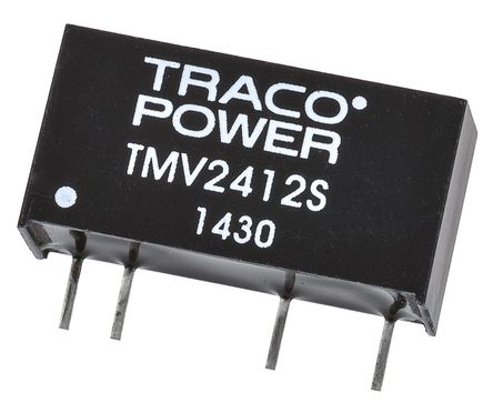 TRACOPOWER - TMV 2412S - TRACOPOWER TMV ϵ 1W ʽֱ-ֱת TMV 2412S, 21.6  26.4 V ֱ, 12V dc, 80mA, 3kV dcѹ, 78%Ч, SIP 7װ		