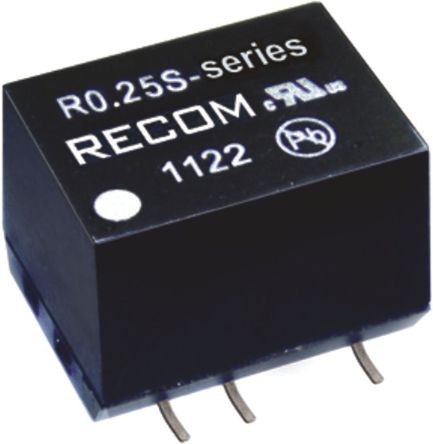 Recom - R0.25S-2405 - Recom R0.25S ϵ 0.25W ʽֱ-ֱת R0.25S-2405, 5V dc, 50mA, 1kV dcѹ, 60  70%Ч, SMDװ		