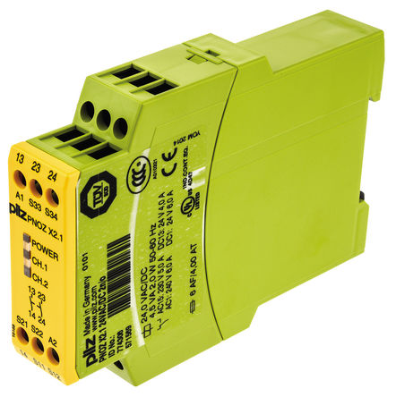 Pilz - PNOZ X2.1 24VAC/DC 2n/o - Pilz PNOZ X ˫ͨ ȫ̵ PNOZ X2.1 24VAC/DC 2n/o, 24 V /ֱԴ, 2 ȫ		